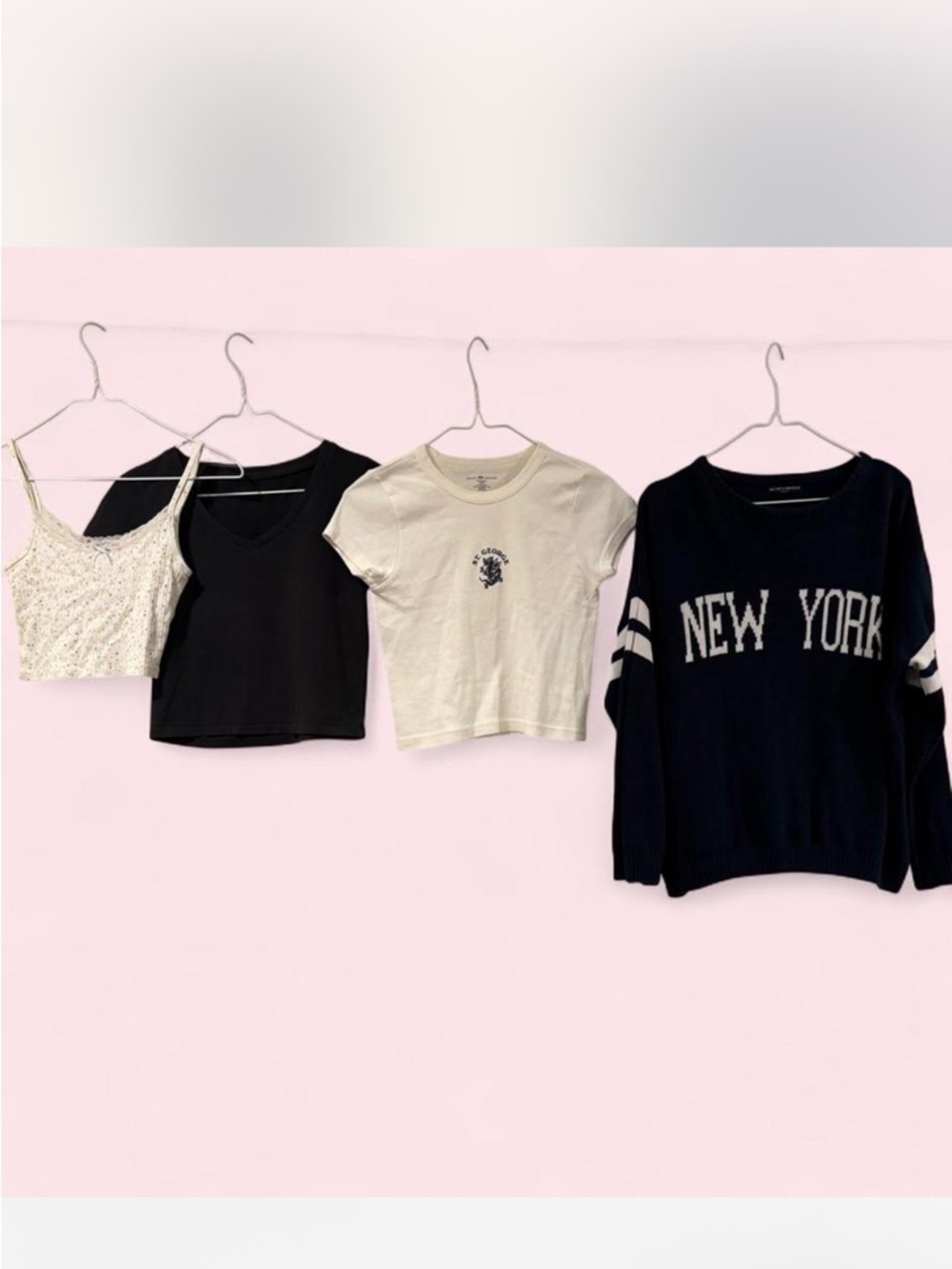 Brandy Melville Bundle!  White Floral Lace Trim Tank